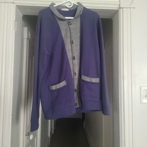 Blue with black and grey stripes cardigan